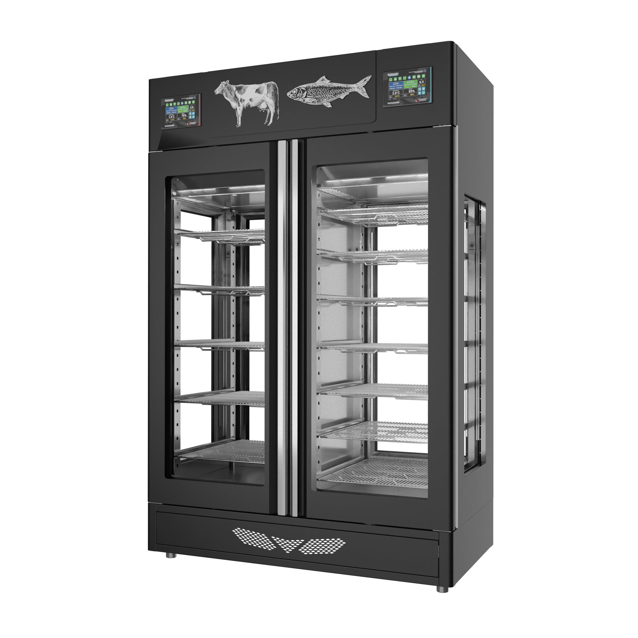 Stagionello® Meat Curing Device Combo 100+100 Kg Meat/Fish 4 vetri