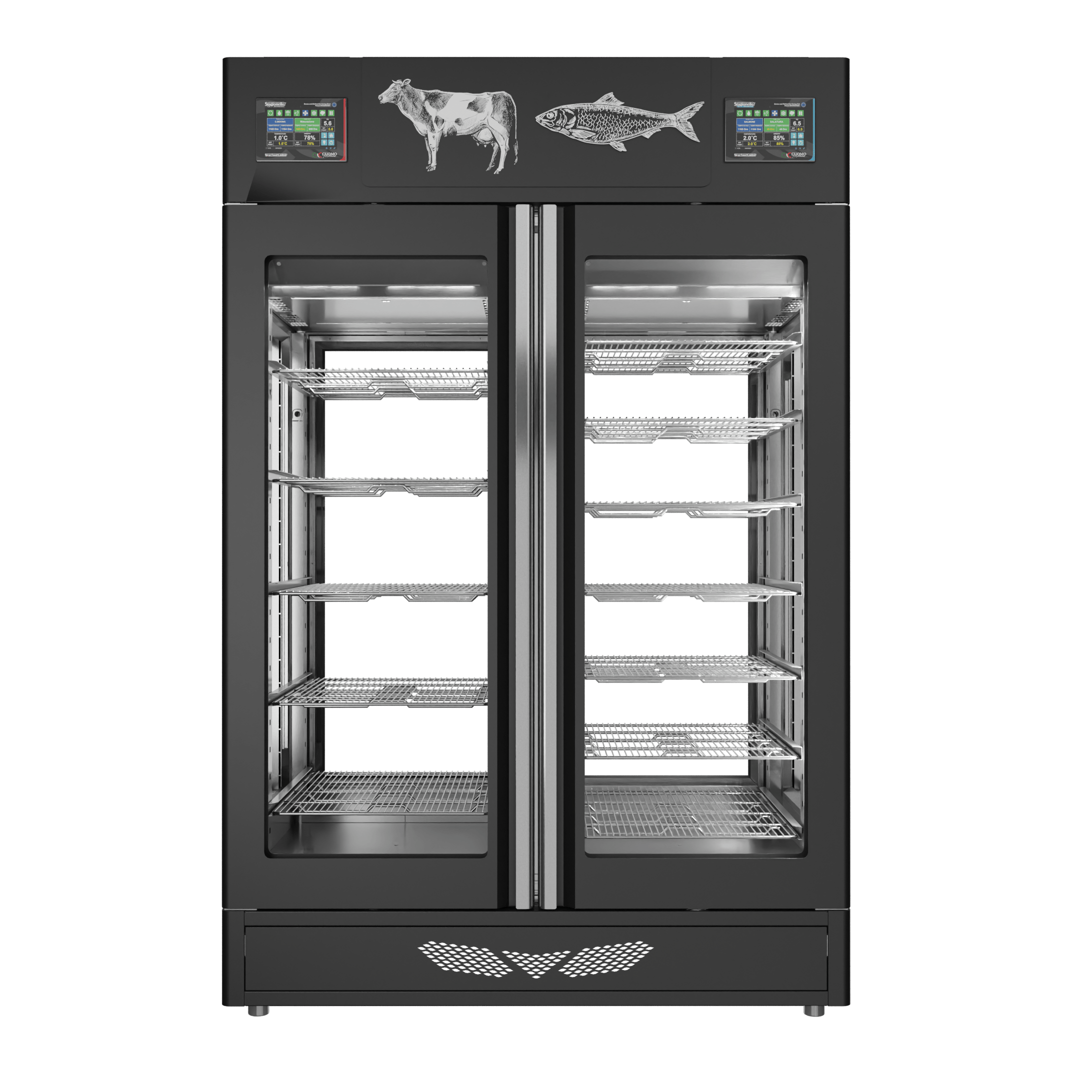 Stagionello® Meat Curing Device Combo 100+100 Kg Meat/Fish 4 vetri - immagine 2