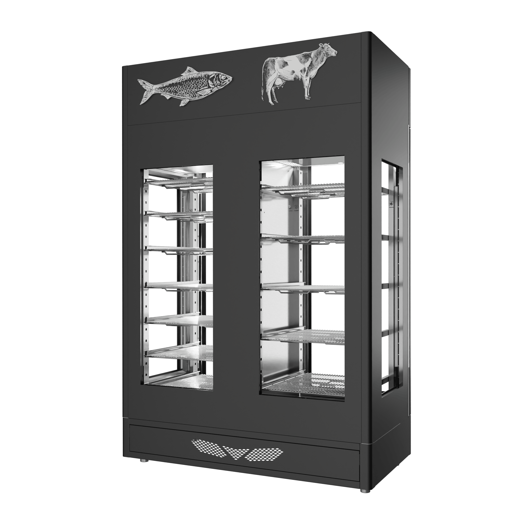 Stagionello® Meat Curing Device Combo 100+100 Kg Meat/Fish 4 vetri - immagine 5