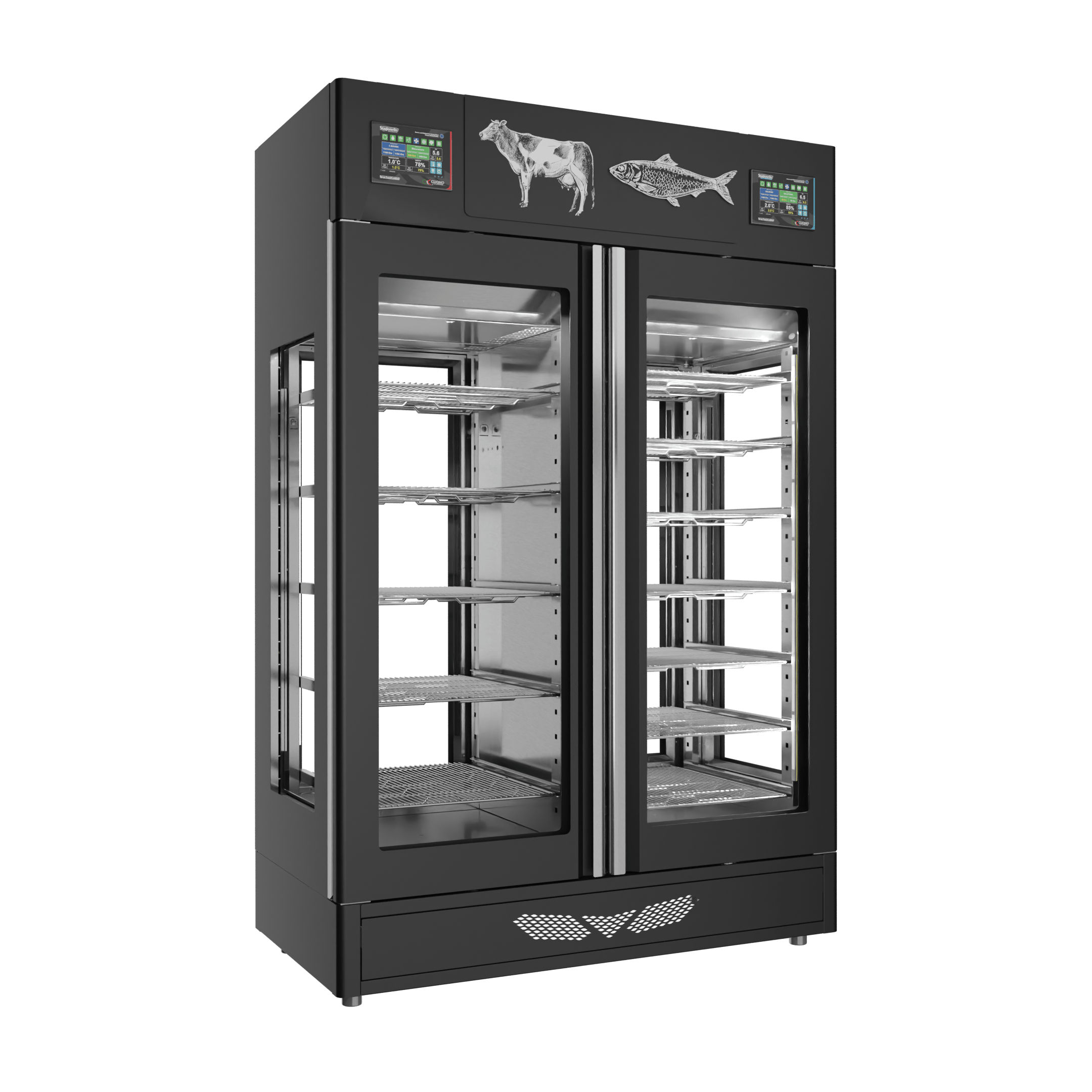 Stagionello® Meat Curing Device Combo 100+100 Kg Meat/Fish 4 vetri - immagine 3