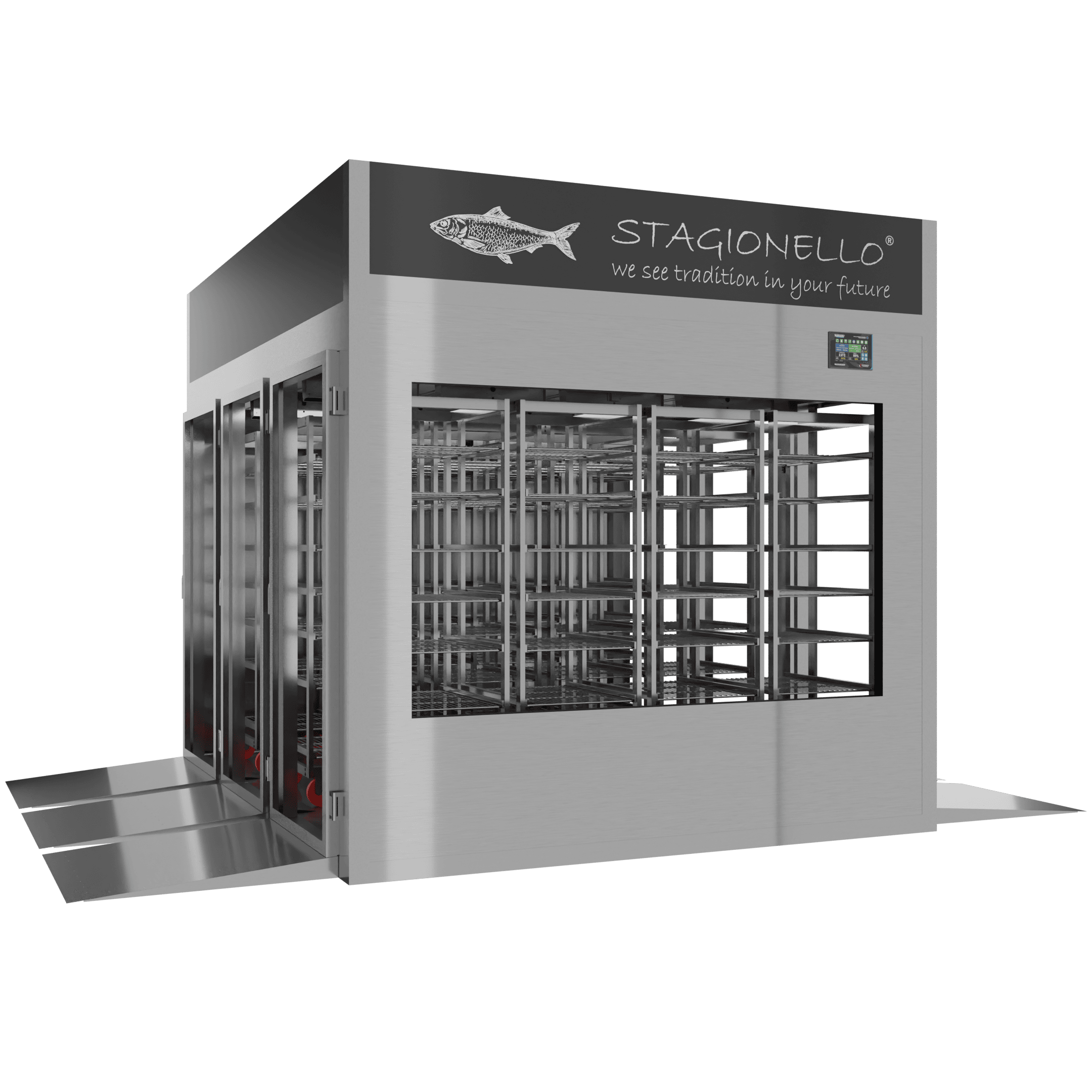 Stagionello® Fish Curing Device 1800 Kg Tunnel porta a vetro - immagine 2